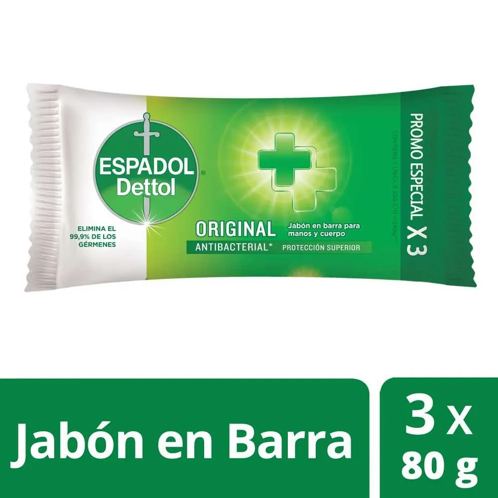 ESPADOL DETTOL JABON X3 X 80G